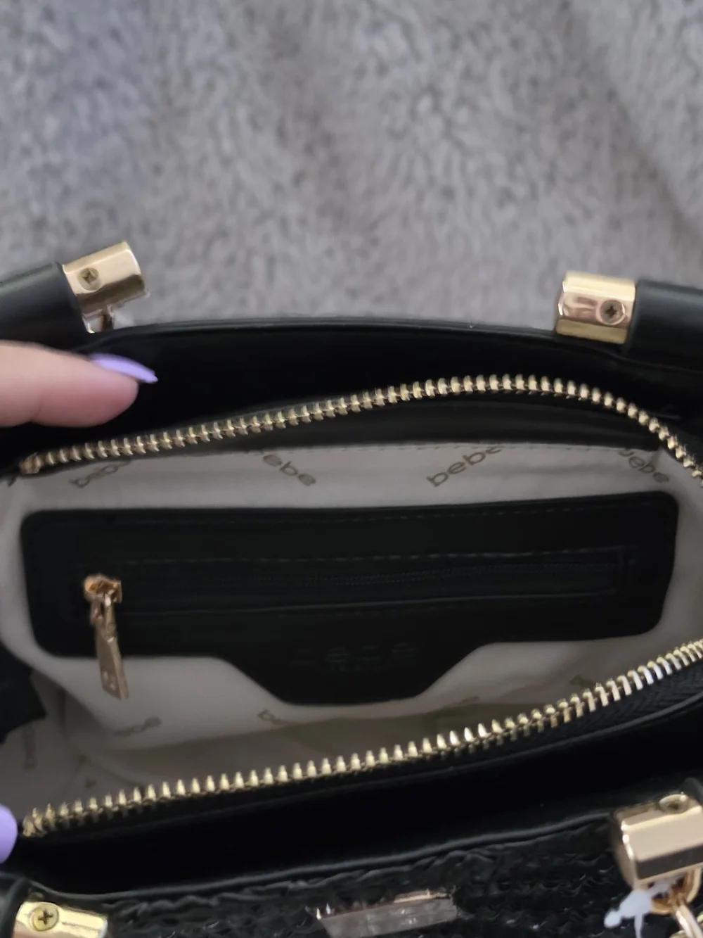 bebe Nola Mini Satchel in black